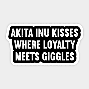 Akita Inu Kisses Where Loyalty Meets Giggles Sticker